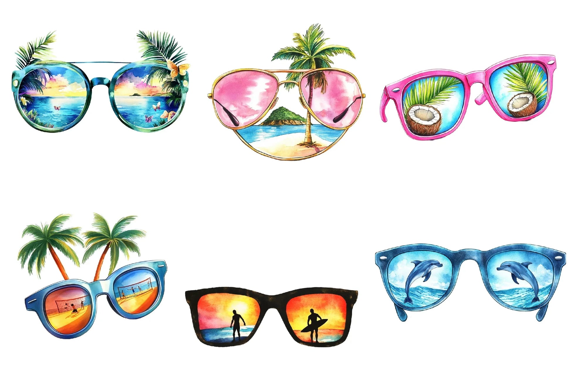 Summer Sunglasses Beach Clipart Bundle - CraftNest - Digital Crafting and Art