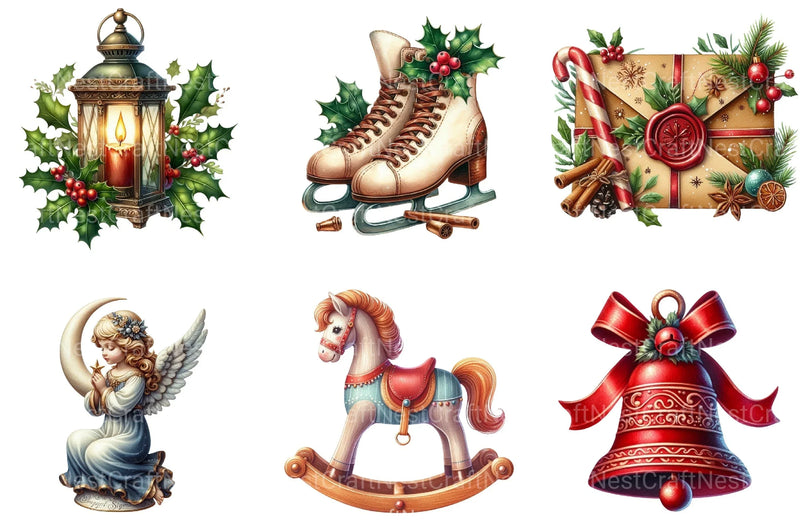 Christmas Vintage Clipart Bundle - CraftNest - Digital Crafting and Art