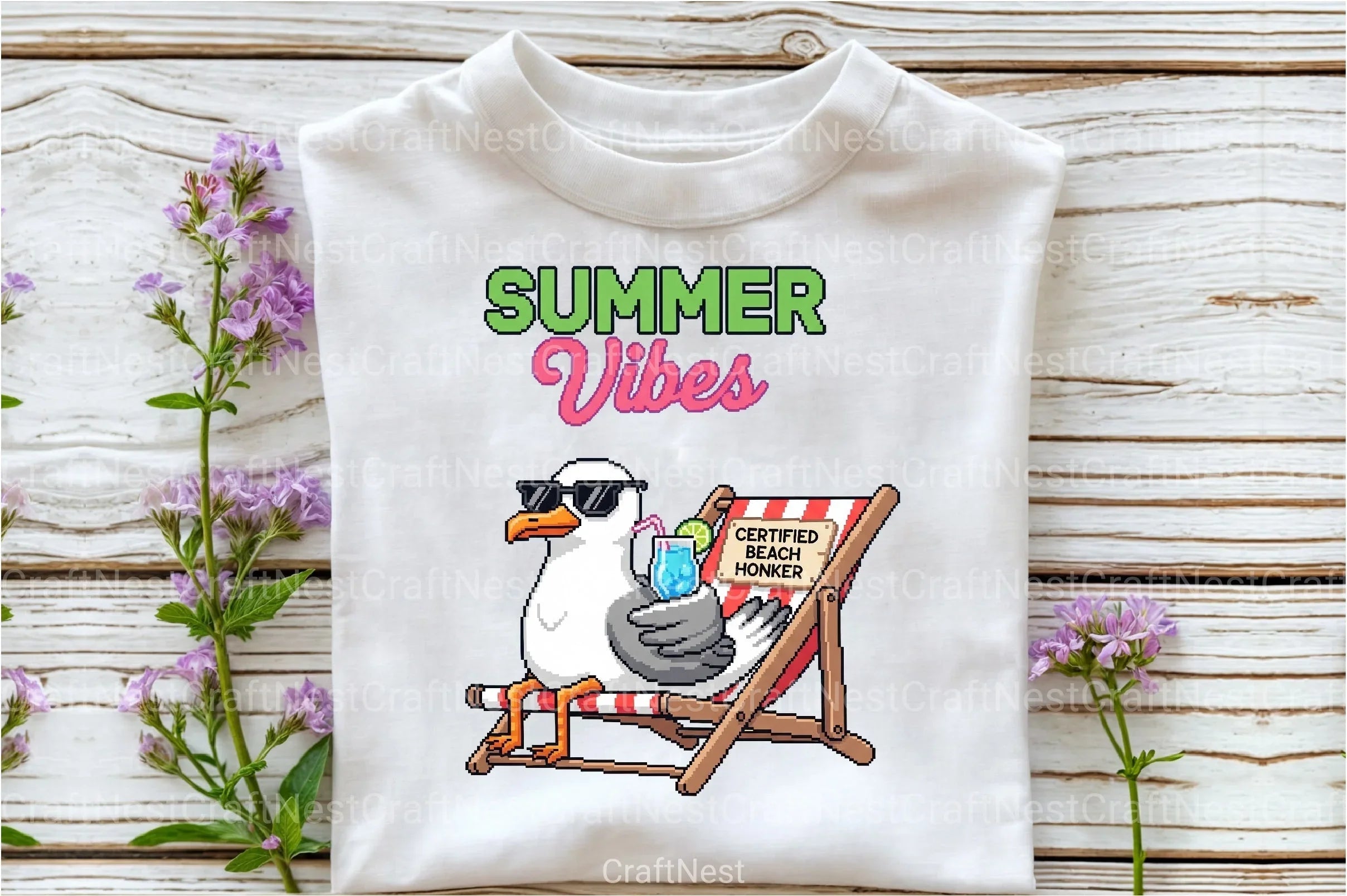 Blocky Style Funny Summer Goose Clipart Bundle 10 - CraftNest - Digital Crafting and Art