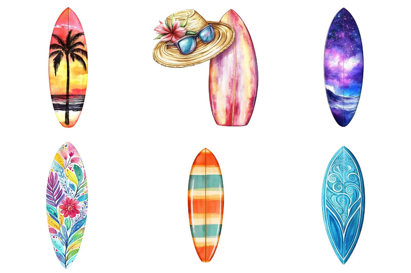 Summer Surfboard Clipart Bundle - CraftNest - Digital Crafting and Art