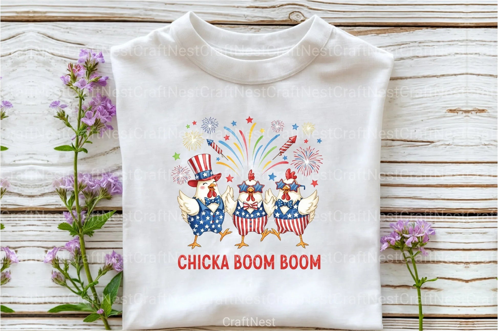 Patriotic Chicken USA 4th of July Clipart Bundle 12 - CraftNest - Digital Crafting and Art