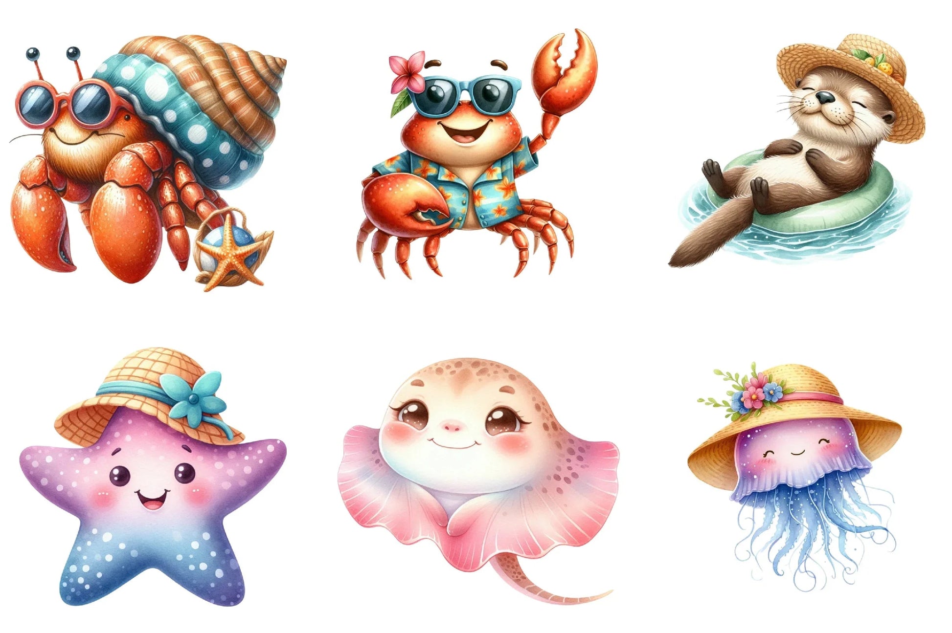 Summer Sea Animals Clipart Bundle - CraftNest - Digital Crafting and Art