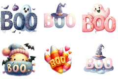 Cute Boo Halloween Clipart Bundle - CraftNest - Digital Crafting and Art