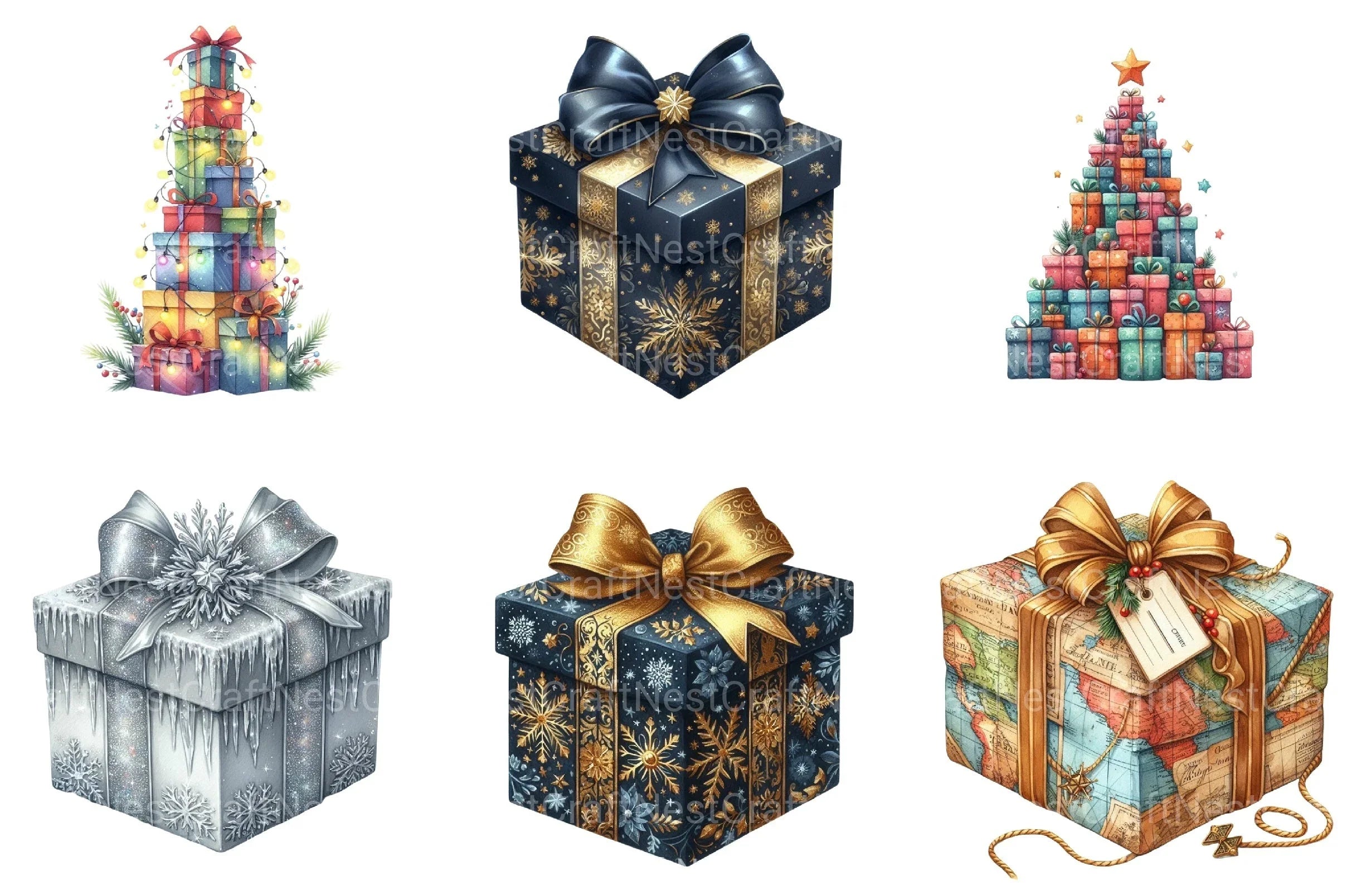 Christmas Gifts Clipart Bundle 99 - CraftNest - Digital Crafting and Art