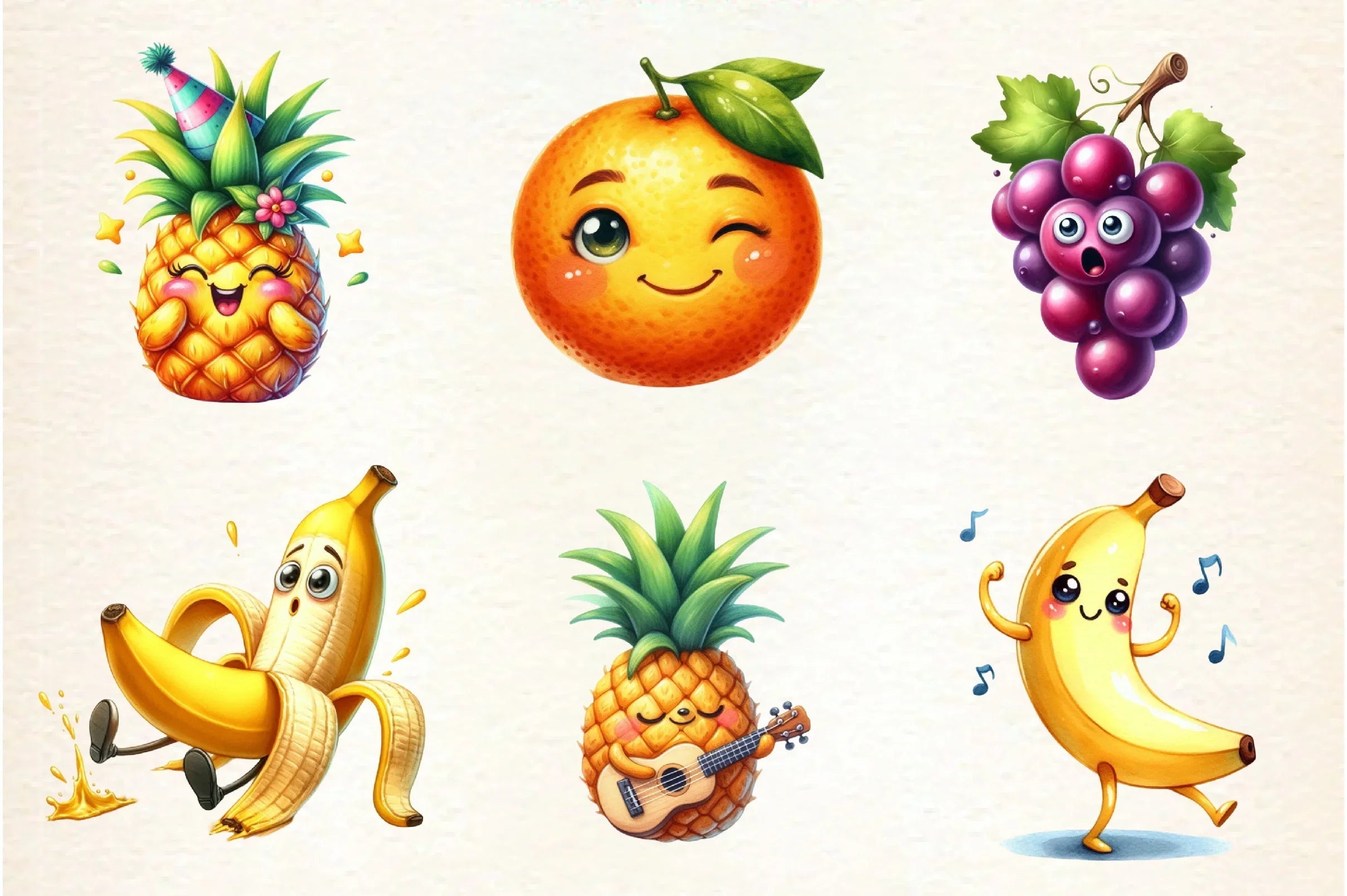 Funny Fruit Clipart Bundle - CraftNest - Digital Crafting and Art