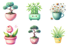 Kawaii House Plant Clipart Bundle - CraftNest - Digital Crafting and Art