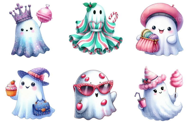 Candy Couture Ghost Halloween Clipart Bundle - CraftNest - Digital Crafting and Art