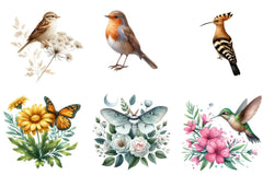 Wildflower & Winged Animal Clipart Bundle - CraftNest - Digital Crafting and Art
