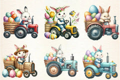 Easter Bunny Tractor Clipart Design Bundle - CraftNest - Digital Crafting and Art