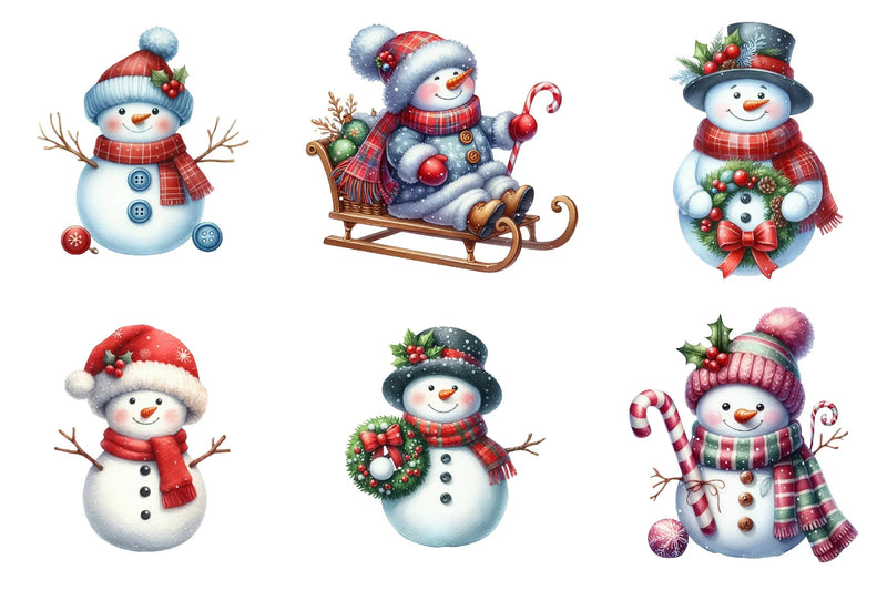 Christmas Snowman Clipart Bundle - CraftNest - Digital Crafting and Art