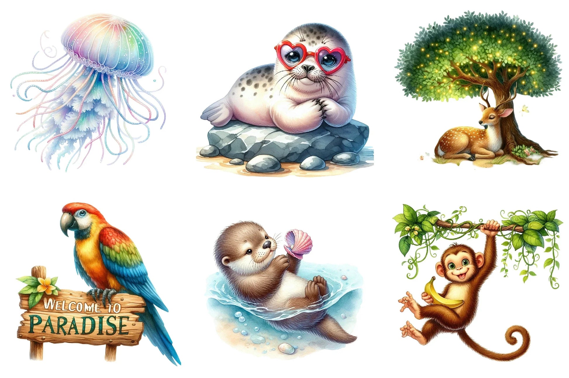 Summer Animals Clipart Bundle - CraftNest - Digital Crafting and Art