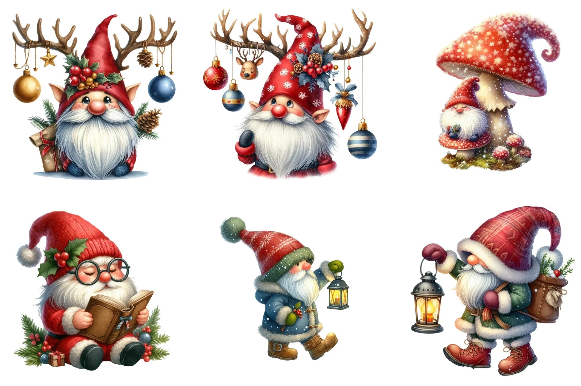 Cozy Christmas Gnomes Clipart Bundle - CraftNest - Digital Crafting and Art