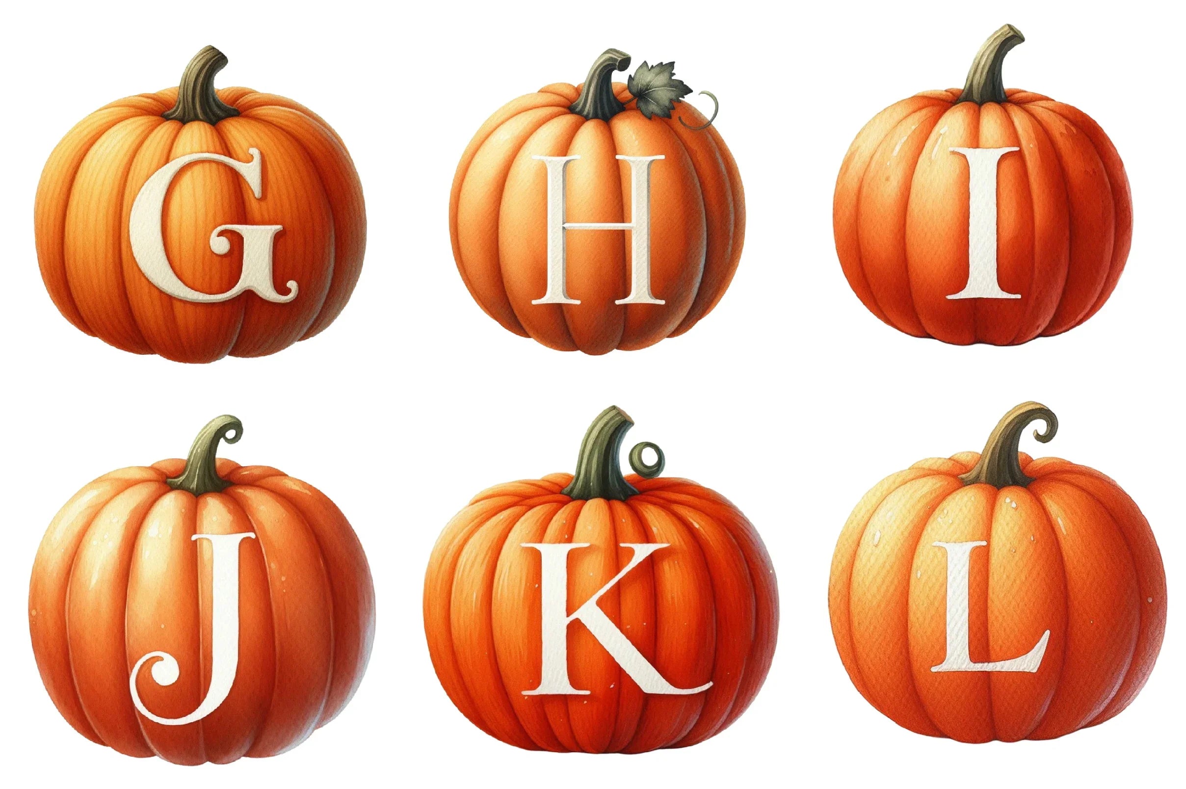Pumpkin Letter Decals Clipart Bundle - CraftNest - Digital Crafting and Art