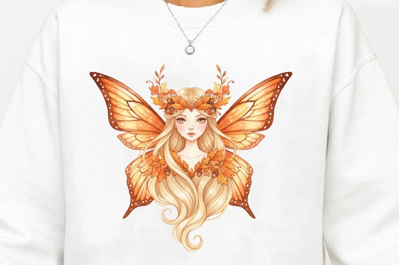 Autumn Fall Cute Girl Butterfly Clipart Bundle - CraftNest - Digital Crafting and Art