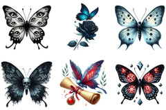 Halloween Gothic Butterfly Clipart Bundle - CraftNest - Digital Crafting and Art