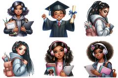 Black Kids Back to School Clipart Bundle - CraftNest - Digital Crafting and Art