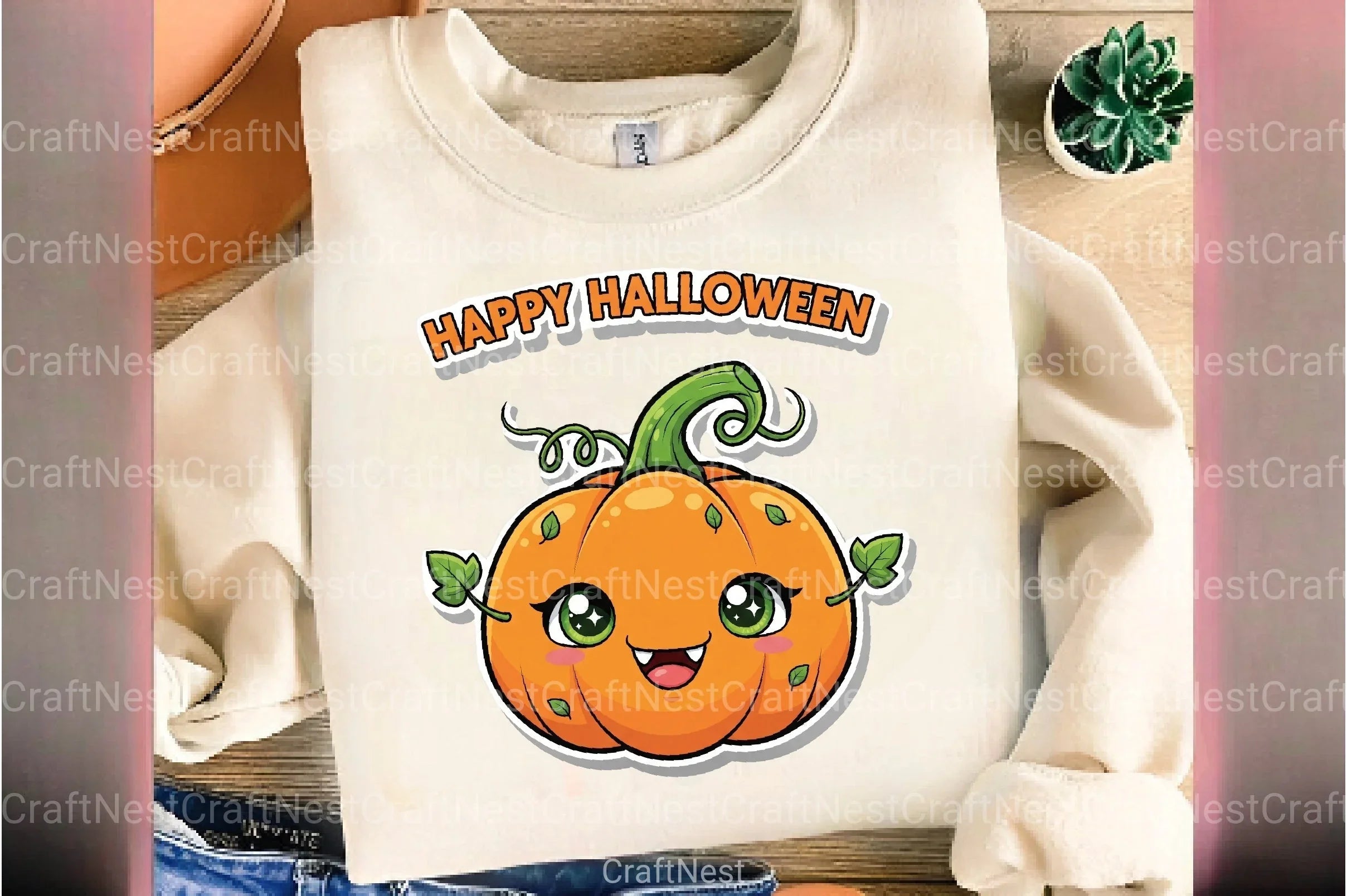 Happy Halloween Cute Pumpkin Sticker Clipart Bundle - CraftNest - Digital Crafting and Art