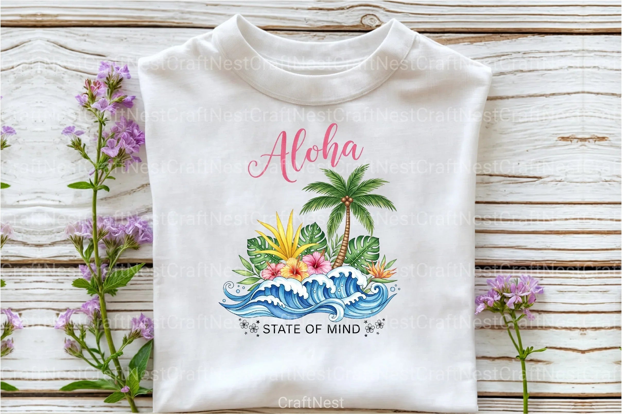 Summer Aloha Beach Boho Floral Clipart Bundle - CraftNest - Digital Crafting and Art