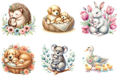 Cute Mother's Day Animals Clipart Bundle - CraftNest - Digital Crafting and Art