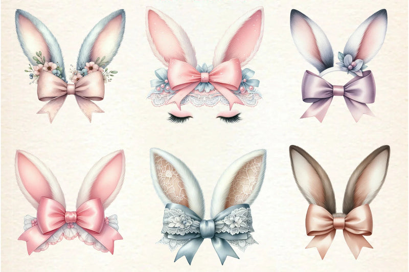 Easter Bunny Ear Bow Clipart Bundle - CraftNest - Digital Crafting and Art