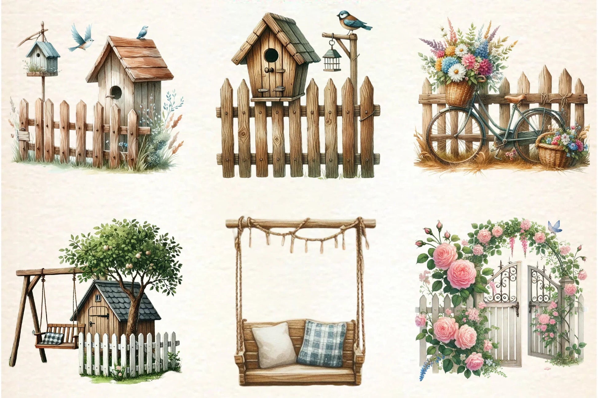 Spring Fence Clipart Bundle - CraftNest - Digital Crafting and Art