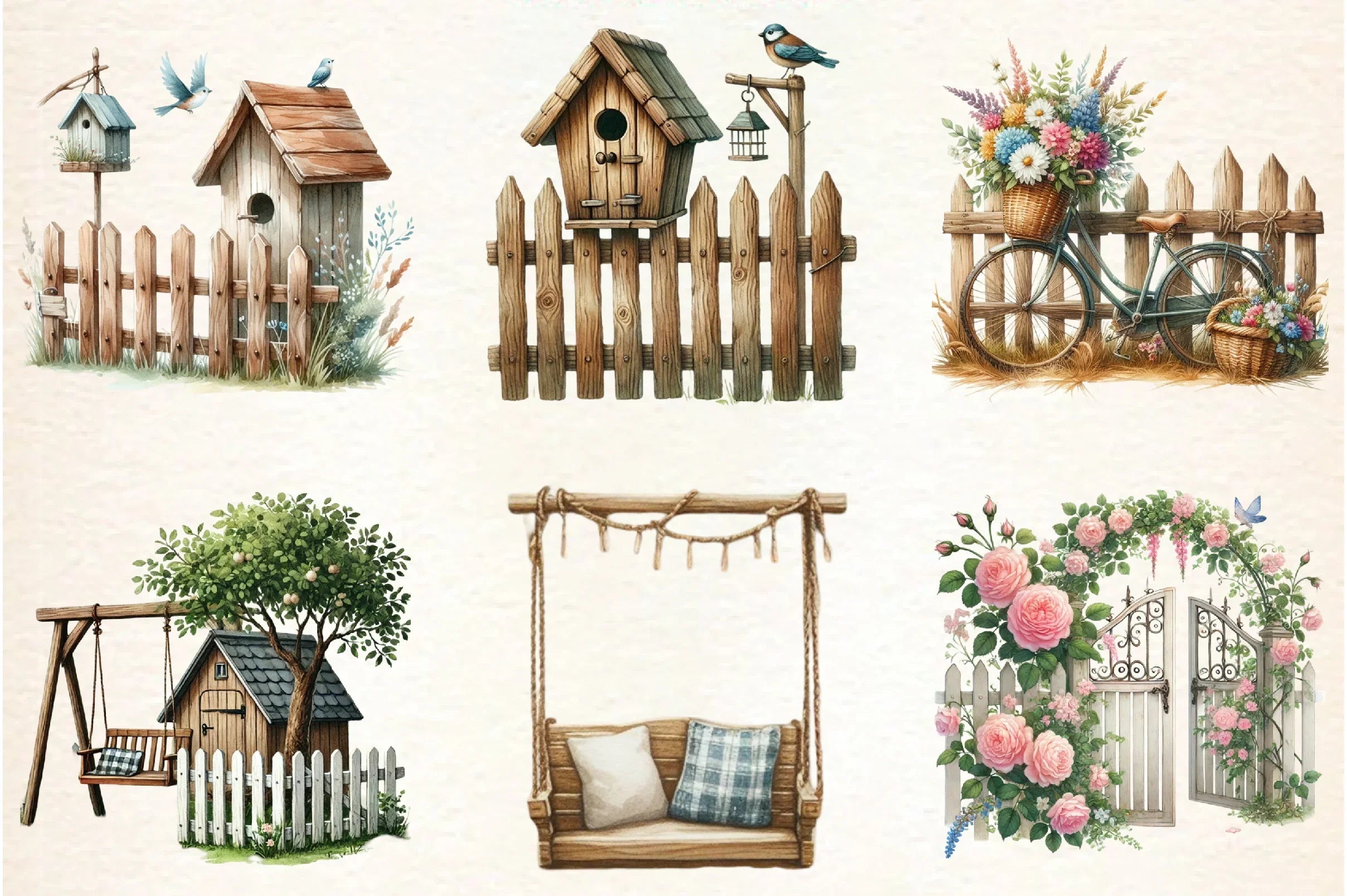 Spring Fence Clipart Bundle - CraftNest - Digital Crafting and Art