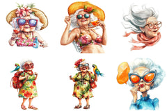 Funny Old Lady Cruise Clipart Bundle - CraftNest - Digital Crafting and Art