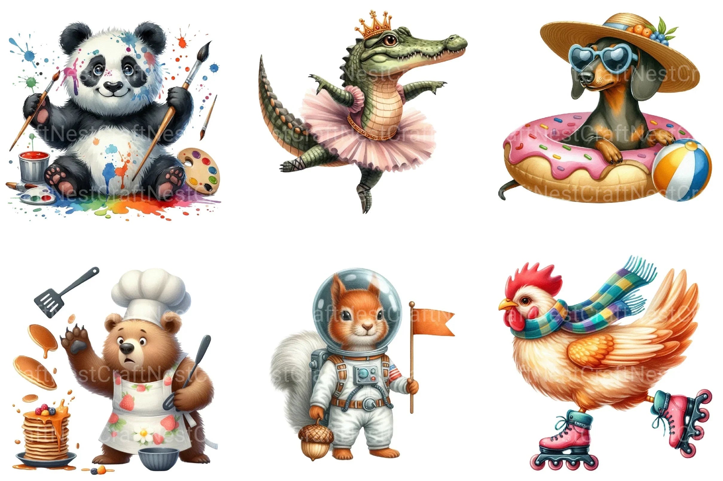 Quirky Funny Animals Clipart Bundle 33 - CraftNest - Digital Crafting and Art