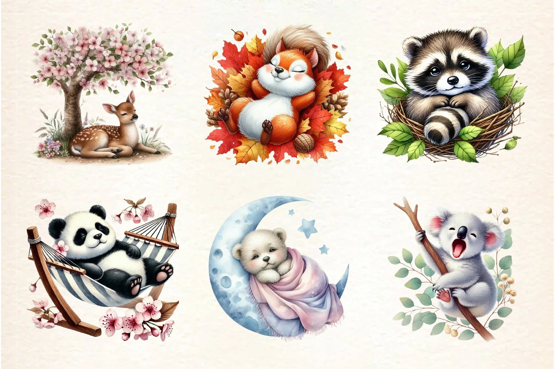 Cute Relaxing Animal Clipart Bundle - CraftNest - Digital Crafting and Art