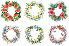 Summer Wreath Clipart Bundle - CraftNest - Digital Crafting and Art