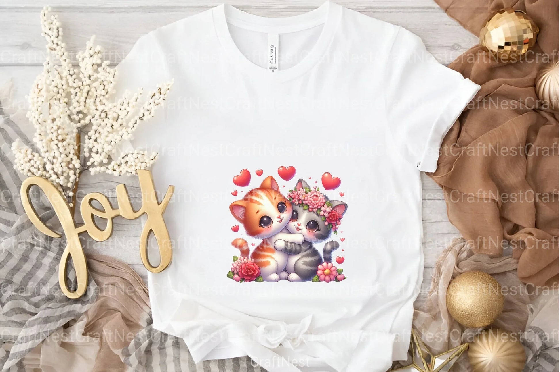 Valentine's Cat Couple Clipart Bundle - CraftNest - Digital Crafting and Art