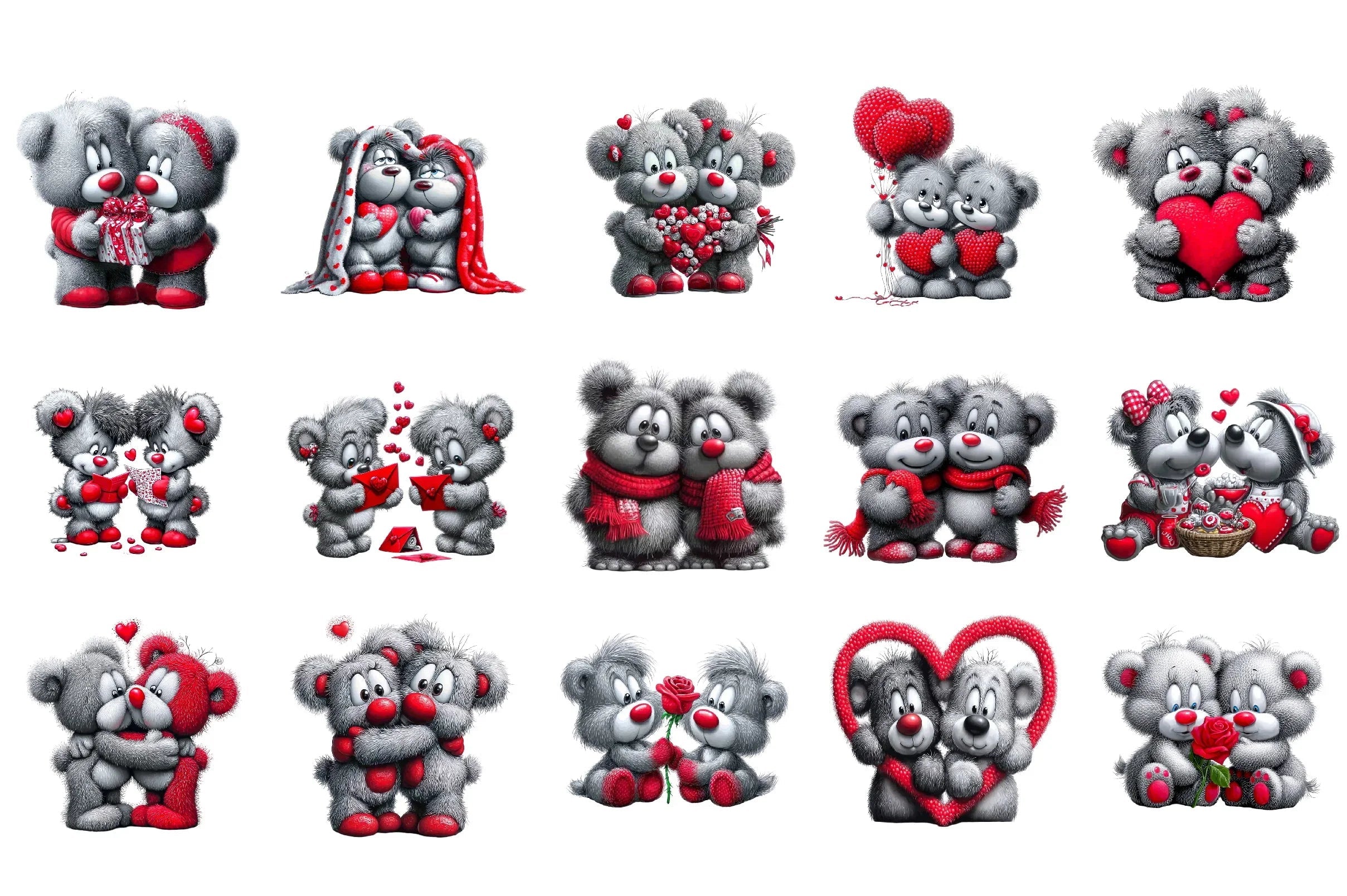 Valentine Bear Couple Clipart Bundle - CraftNest - Digital Crafting and Art