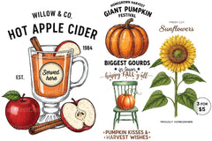 Rustic Fall Farmhouse Sign Clipart Bundle - CraftNest - Digital Crafting and Art