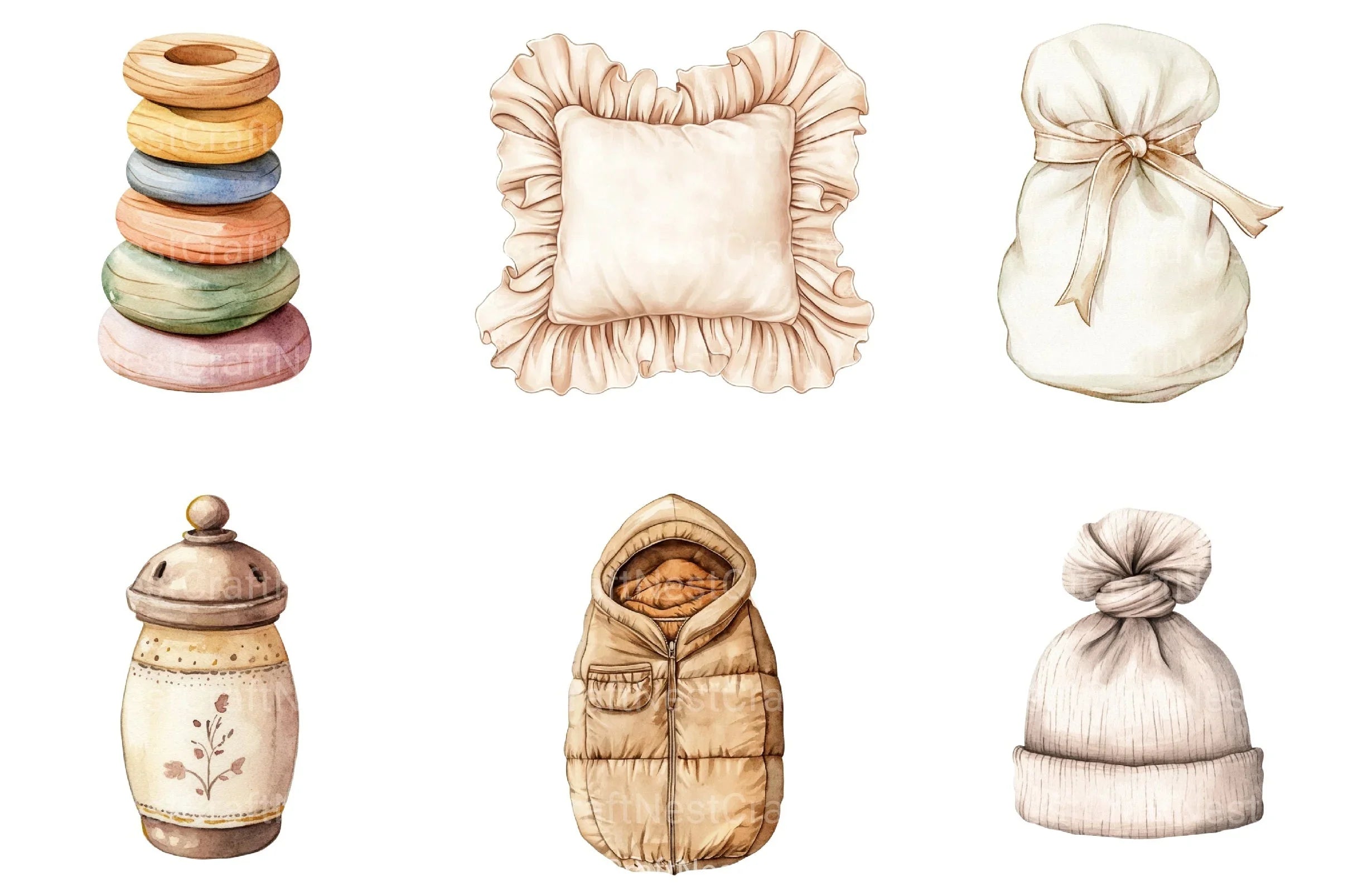 Neutral Baby Clipart Bundle - CraftNest - Digital Crafting and Art