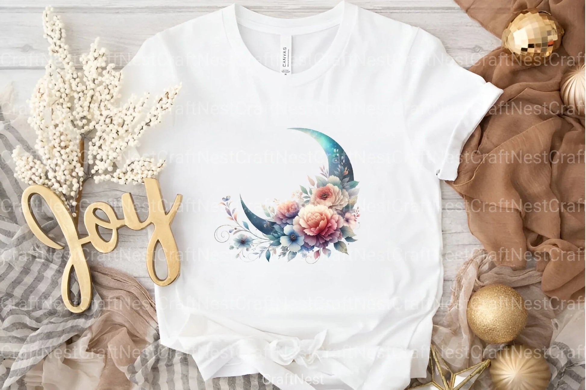 Butterfly and Flower Moon Clipart Bundle - CraftNest - Digital Crafting and Art