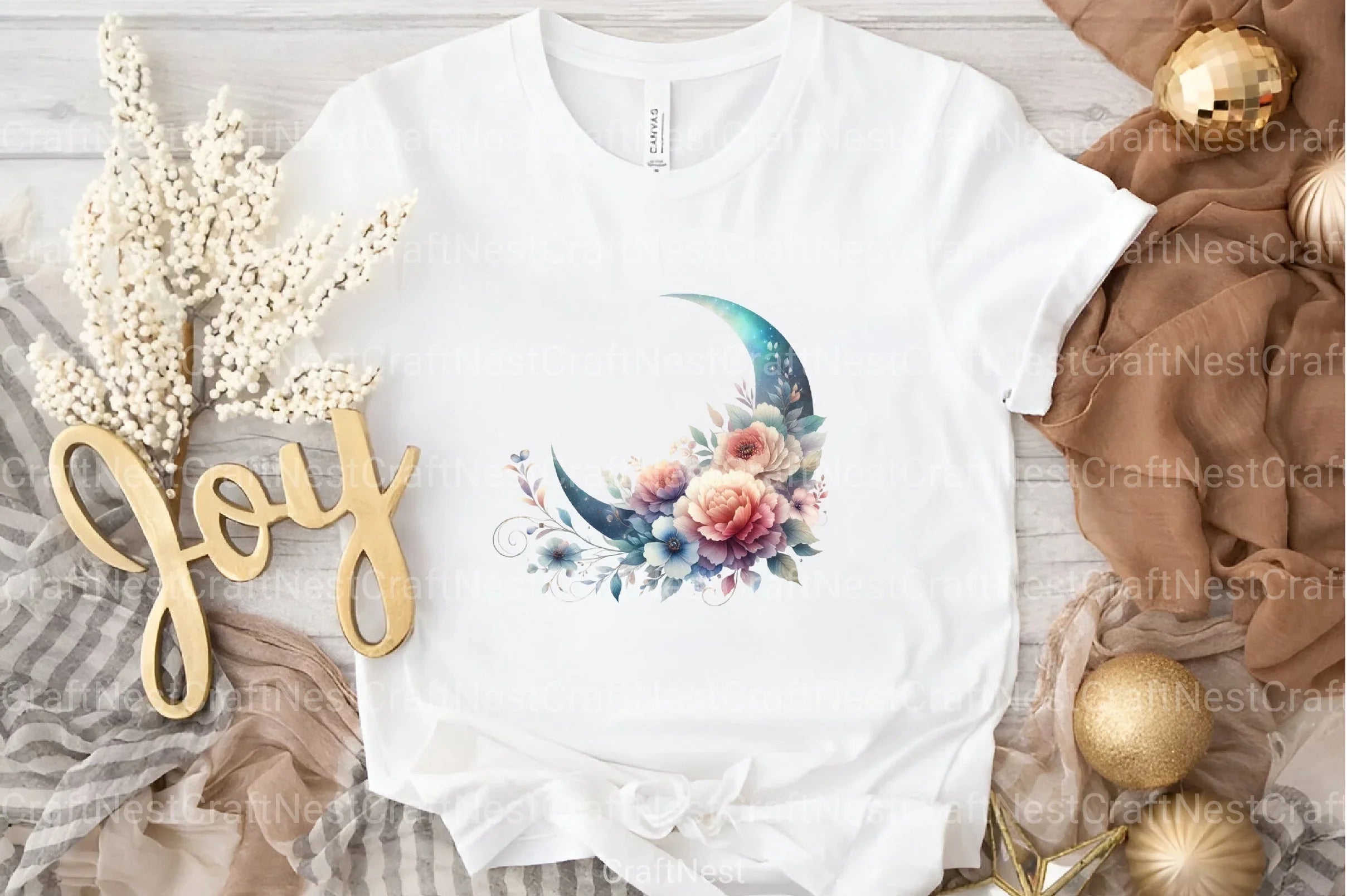 Butterfly and Flower Moon Clipart Bundle - CraftNest - Digital Crafting and Art