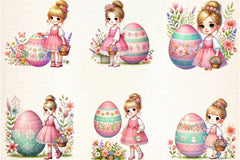 Pastel Easter Bunny & Eggs Clipart Bundle - CraftNest - Digital Crafting and Art