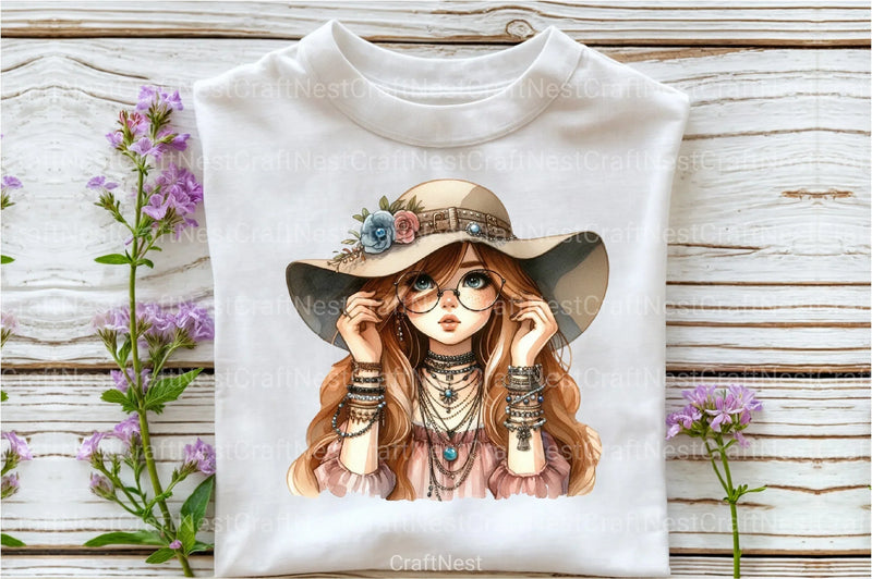 Tribal Boho Girl Clipart Bundle 8 - CraftNest - Digital Crafting and Art