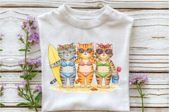 Funny Cat Summer Animal Clipart Bundle - CraftNest - Digital Crafting and Art
