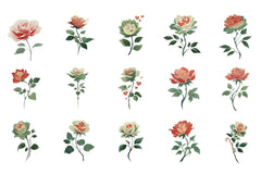 Quirky Valentine Rose Flower Clipart Bundle - CraftNest - Digital Crafting and Art