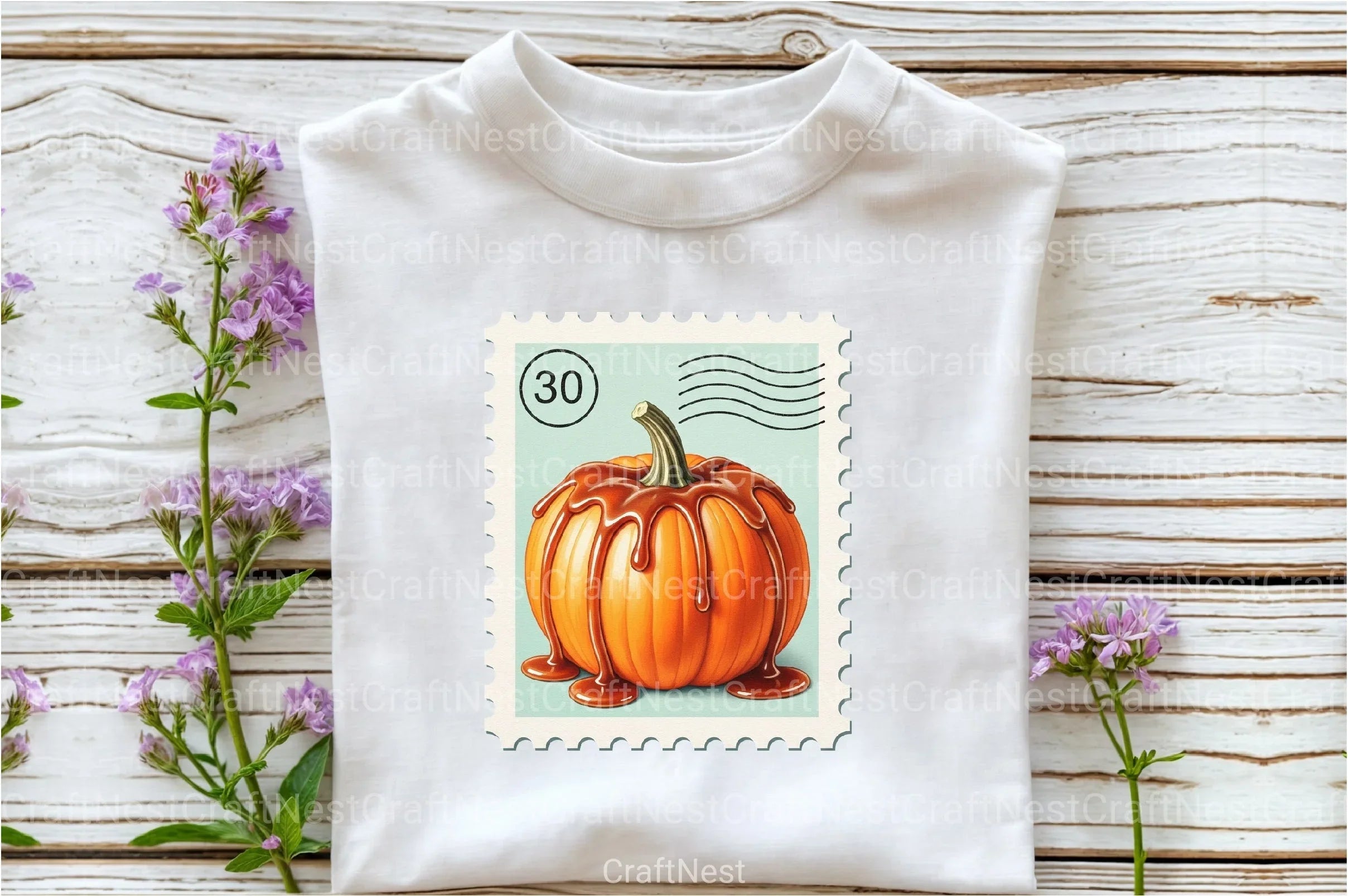 Pumpkin Postage Stamp Clipart Bundle 1 - CraftNest - Digital Crafting and Art