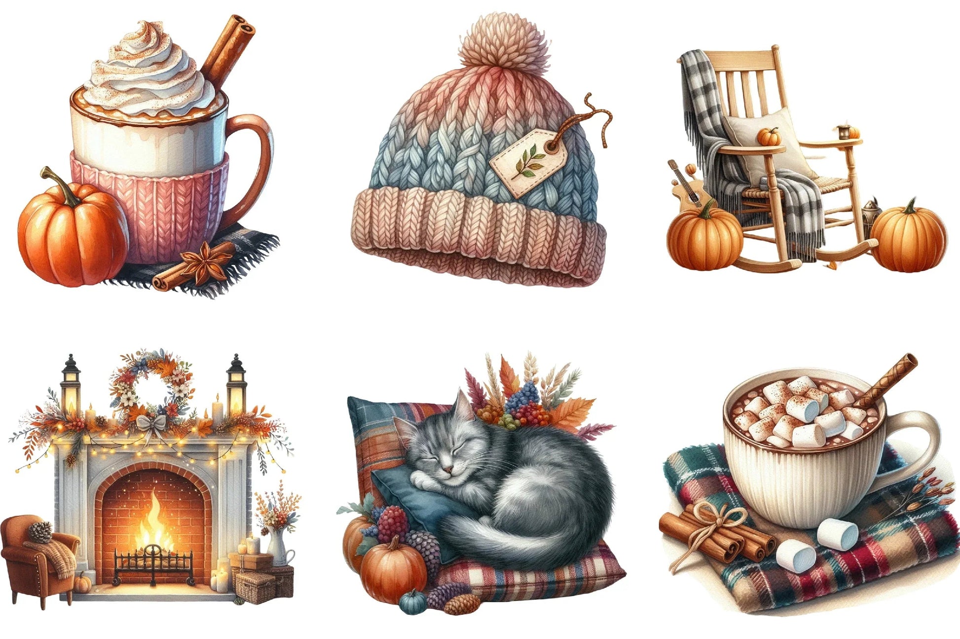 Cozy Autumn Clipart Bundle - CraftNest - Digital Crafting and Art