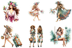 Summer Girl Clipart Bundle - CraftNest - Digital Crafting and Art