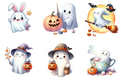 Halloween Cute Ghost Clipart Bundle - CraftNest - Digital Crafting and Art