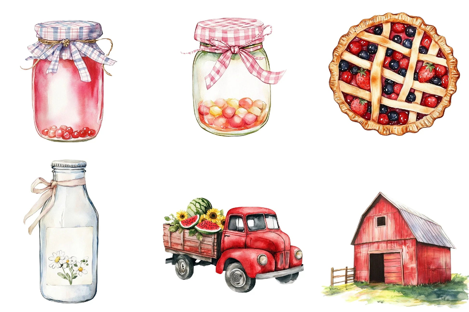 Happy Rustic Summer Clipart Bundle - CraftNest - Digital Crafting and Art