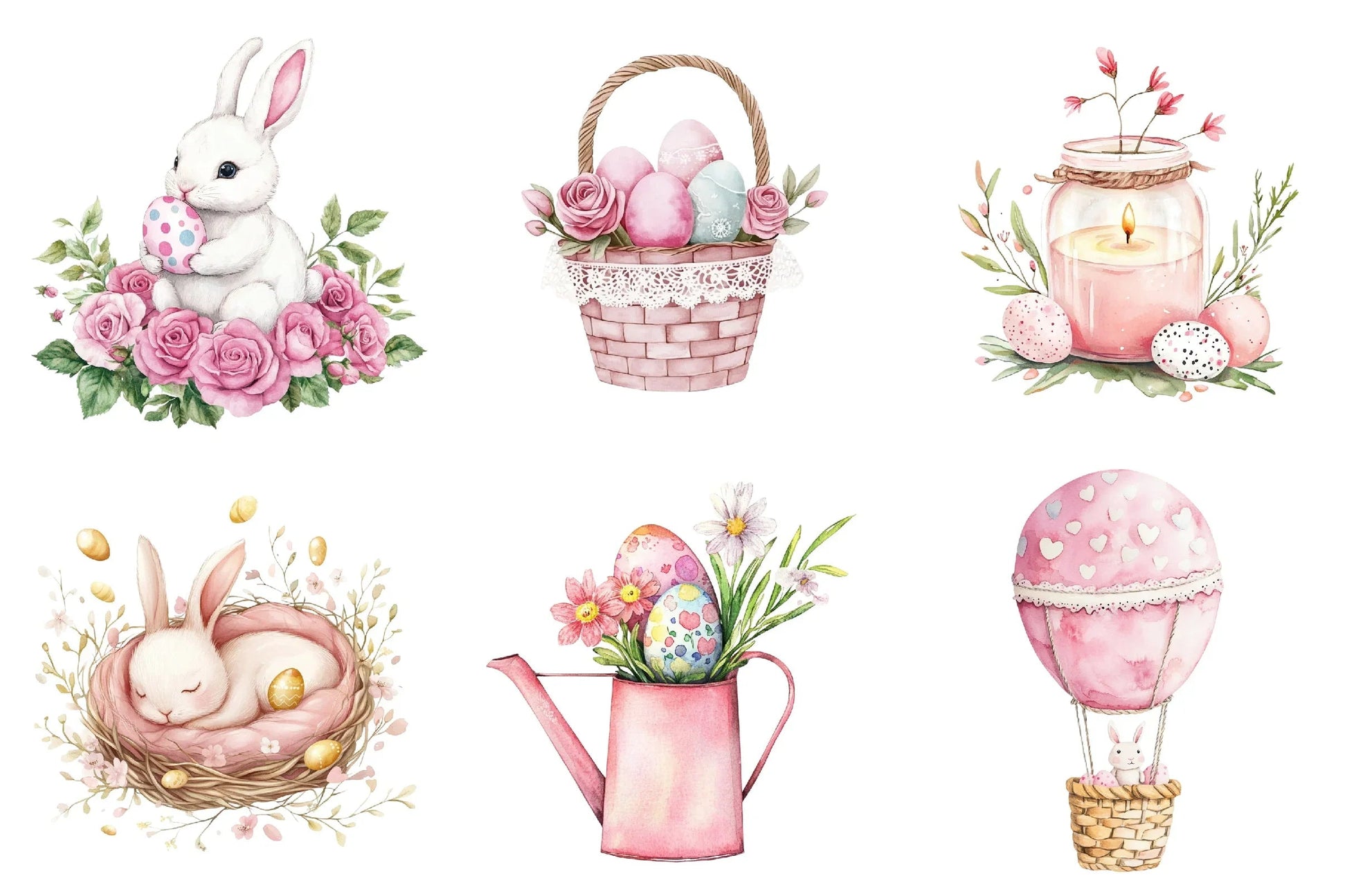 Pink Easter Clipart Bundle - CraftNest - Digital Crafting and Art