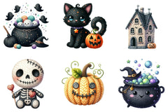 Cute Halloween Crochet Illustrations Clipart Bundle - CraftNest - Digital Crafting and Art