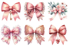 Soft Pink Coquette Bow Clipart Bundle - CraftNest - Digital Crafting and Art