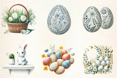 Neutral White Easter Clipart Bundle - CraftNest - Digital Crafting and Art
