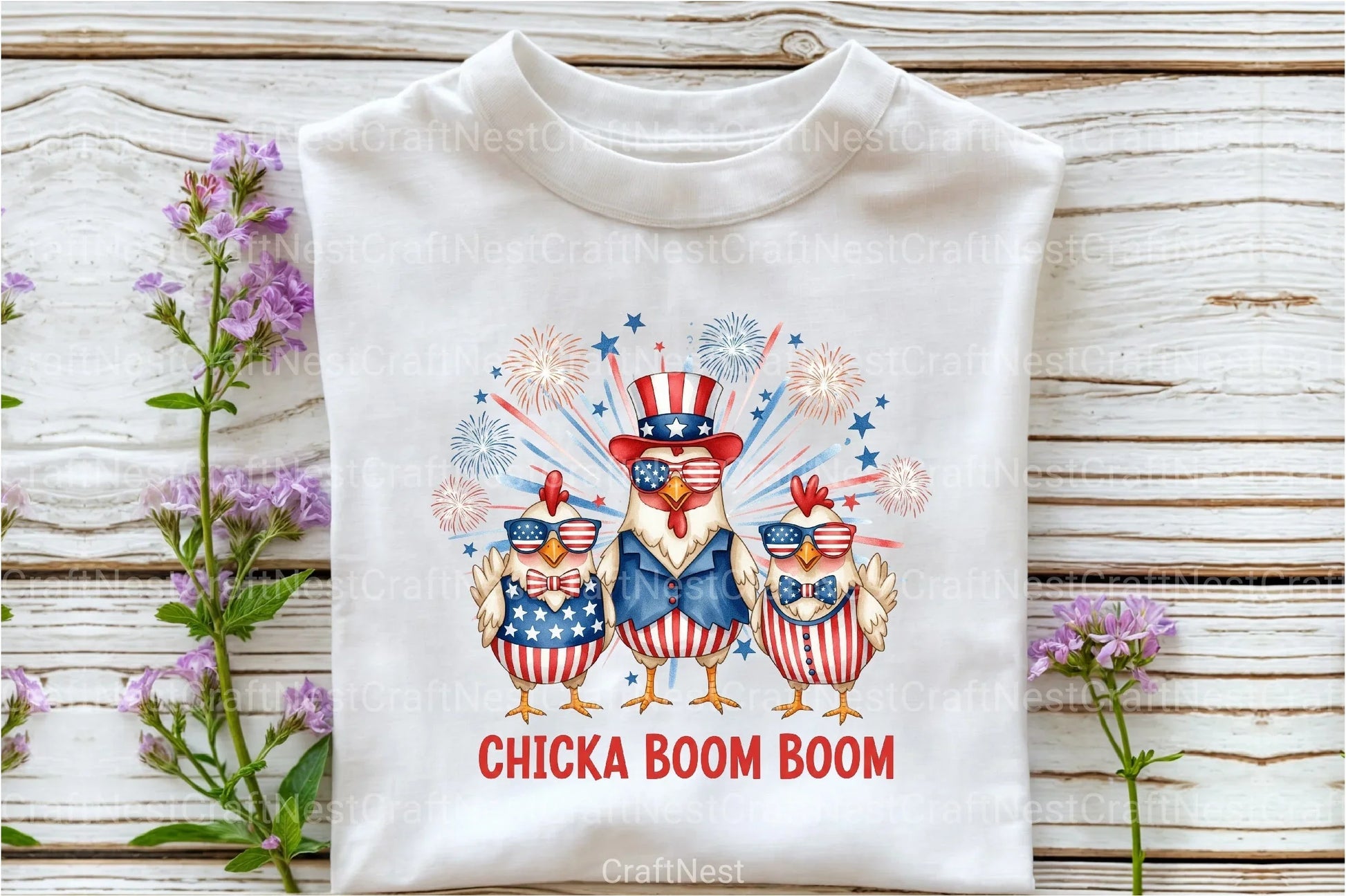 Patriotic Chicken USA 4th of July Clipart Bundle 1 - CraftNest - Digital Crafting and Art